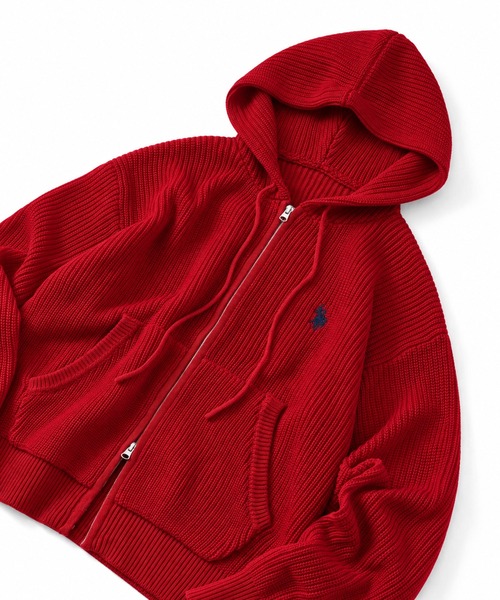 U.S. POLO ASSN.（ユーエスポロアッスン）の「【U.S. POLO ASSN./ユーエスポロアッスン】別注 ジップアップ ショートニットパーカー（ニット/セーター・メンズ・ブルー/レッド/ブラック/ネイビー/杢グレー/アイボリー・S/LL/M/L）」の12枚目の写真