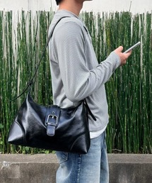 【Chikashitsu +】synthetic leather buckle bag / 【チカシツプラス】フェイクレザーバックルワンハンドルバッグ