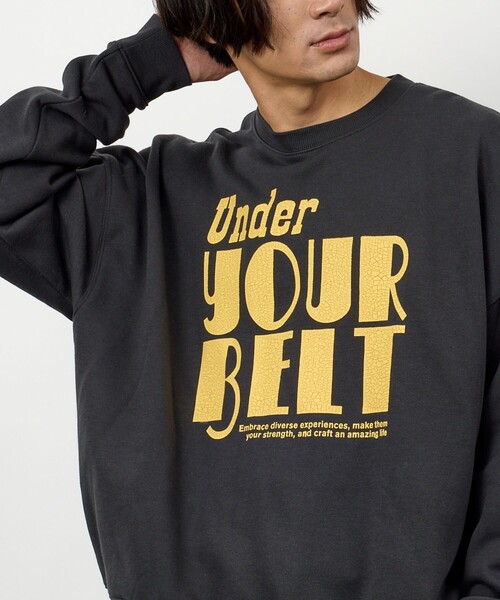 FREAK'S STORE(フリークスストア)の「限定展開 クラック加工ロゴ クルーネック スウェト(スウェット・メンズ・チャコールグレー/ベージュ/ネイビー/アッシュグレー・LARGE/MEDIUM/SMALL)」の1枚目の写真