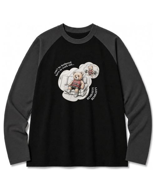 BEMIGHTY（ビーマイティー）の「めんどくさいベア オーバーサイズ ラグラン長袖Tシャツ クリーム（Tシャツ/カットソー・メンズ・その他・LARGE/X-LARGE/XX-LARGE）」の3枚目の写真