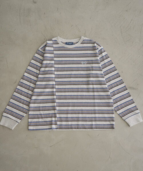 PENNEYS（ぺニーズ）の「【Penneys（ぺニーズ）別注】マルチボーダー 切替デザインロンT（Tシャツ/カットソー・レディース・オフホワイト/ワインレッド/ダークグレー/ライトグレー・M/L）」の5枚目の写真