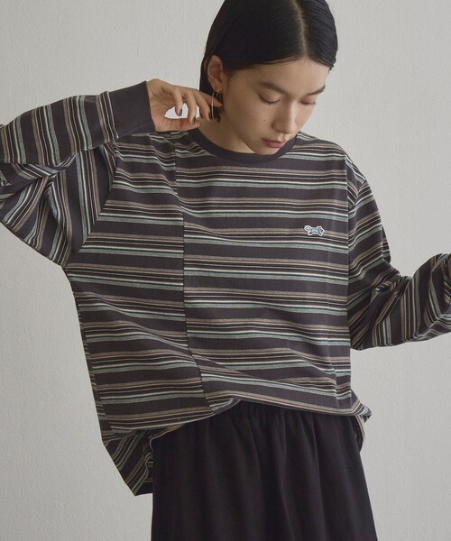 PENNEYS（ぺニーズ）の「【Penneys（ぺニーズ）別注】マルチボーダー 切替デザインロンT（Tシャツ/カットソー・レディース・オフホワイト/ワインレッド/ダークグレー/ライトグレー・M/L）」の11枚目の写真
