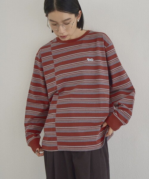 PENNEYS（ぺニーズ）の「【Penneys（ぺニーズ）別注】マルチボーダー 切替デザインロンT（Tシャツ/カットソー・レディース・オフホワイト/ワインレッド/ダークグレー/ライトグレー・M/L）」の16枚目の写真