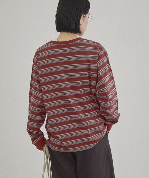 PENNEYS（ぺニーズ）の「【Penneys（ぺニーズ）別注】マルチボーダー 切替デザインロンT（Tシャツ/カットソー・レディース・オフホワイト/ワインレッド/ダークグレー/ライトグレー・M/L）」の17枚目の写真
