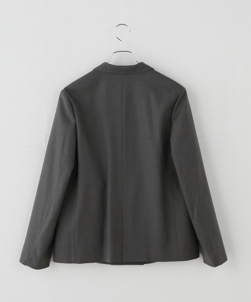 Spick & Span(スピックアンドスパン)の「《セットアップ可》サキソニーショートダブルジャケット(テーラードジャケット・レディース・ベージュ/チャコールグレー・36/38)」の3枚目の写真