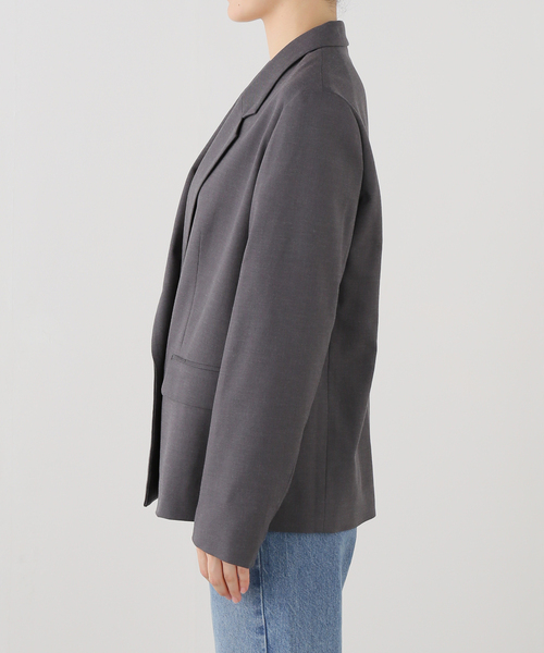Spick & Span(スピックアンドスパン)の「《セットアップ可》サキソニーショートダブルジャケット(テーラードジャケット・レディース・ベージュ/チャコールグレー・36/38)」の13枚目の写真