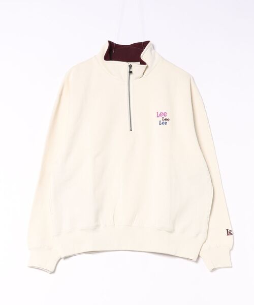 Lee（リー）の「HALFZIP SWEAT / ハーフジップスウェット【親子】（スウェット・メンズ・アイボリー/ブラウン・MEDIUM/LARGE/X-LARGE/SMALL）」の2枚目の写真