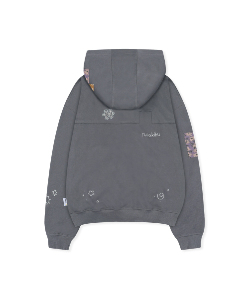RuNaKi'Hu'(ルナキフ)の「WXJ058 コミチ 花柄配色フードジップアップ (CHARCOAL)(パーカー・レディース・その他・1/2)」の5枚目の写真