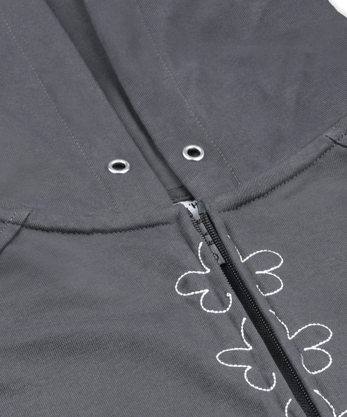 RuNaKi'Hu'(ルナキフ)の「WXJ058 コミチ 花柄配色フードジップアップ (CHARCOAL)(パーカー・レディース・その他・1/2)」の7枚目の写真