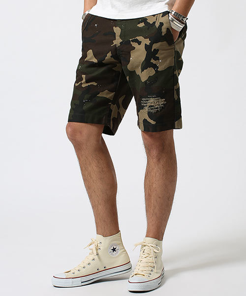 NANO universe（ナノユニバース）の「ハンドリメイクカモショーツ（その他パンツ・メンズ・カーキ/オリーブ・SMALL/LARGE/MEDIUM）」の2枚目の写真