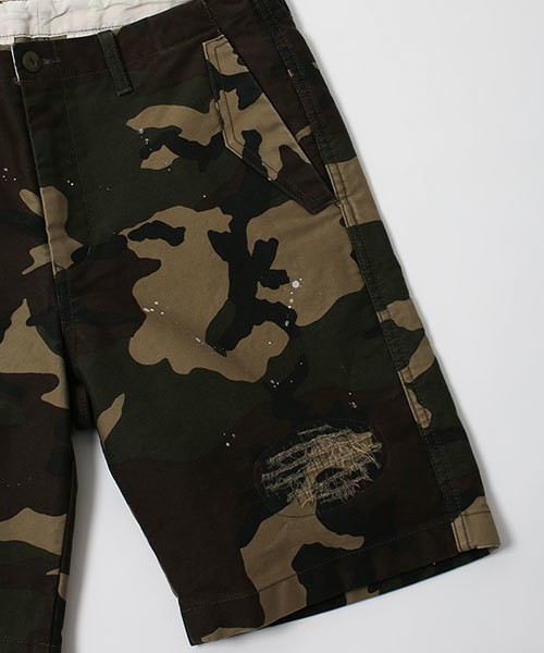 NANO universe（ナノユニバース）の「ハンドリメイクカモショーツ（その他パンツ・メンズ・カーキ/オリーブ・SMALL/LARGE/MEDIUM）」の4枚目の写真