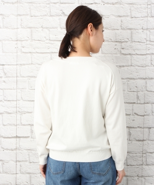 LEPSIM（レプシィム）の「14GナイロンプレーティングVネックプルオーバー　739013（ニット/セーター・レディース・イエロー/ダークネイビー/ピンク/オフホワイト/トップグレー・FREE）」の18枚目の写真