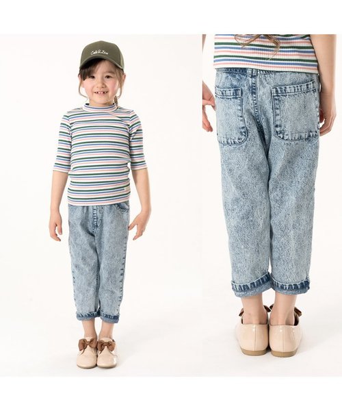 apres les cours（アプレレクール）の「テーパードデニムパンツ 9分丈（デニムパンツ・キッズ・ブルー/ネイビー/サックスブルー・80/90/110/130/100/120）」の15枚目の写真