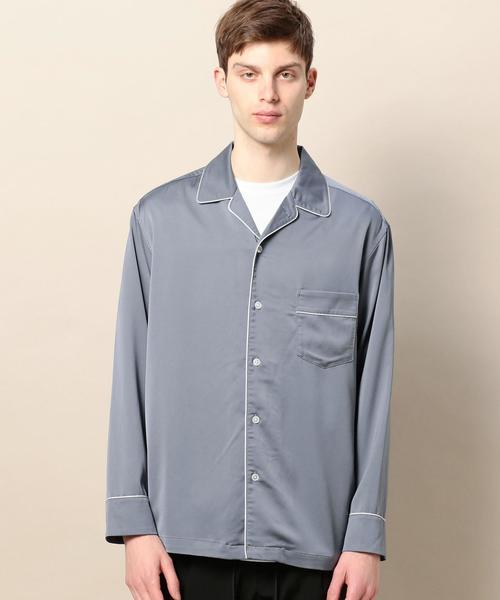 BEAUTY&YOUTH UNITED ARROWS（ビューティーアンドユースユナイテッドアローズ）の「BY サテン パジャマ シャツ ◆（シャツ/ブラウス・メンズ・グレー/ネイビー・MEDIUM/LARGE/X-LARGE/SMALL）」の4枚目の写真