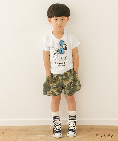 URBAN RESEARCH DOORS（アーバンリサーチドアーズ）の「DOORS　ミッキー/Tシャツ(KIDS)（Tシャツ/カットソー・キッズ・オフホワイト/スミクロ/ピンクベージュ・105/135/120/90）」の4枚目の写真