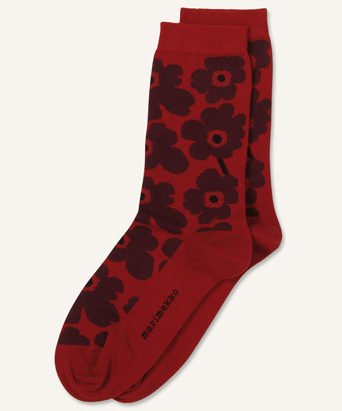 marimekko(マリメッコ)の「UNIKKO / HIETA ANKLE SOCKS (ソックス/靴下・レディース・ベージュ/レッド/アイボリー/ブル-グレ-・40/37/34)」の4枚目の写真
