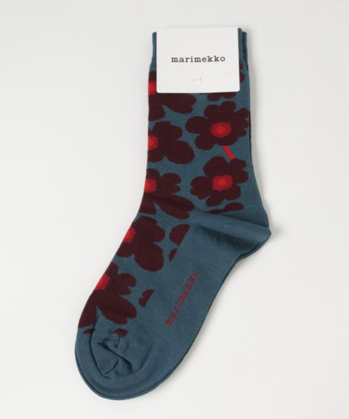 marimekko(マリメッコ)の「UNIKKO / HIETA ANKLE SOCKS (ソックス/靴下・レディース・ベージュ/レッド/アイボリー/ブル-グレ-・40/37/34)」の7枚目の写真