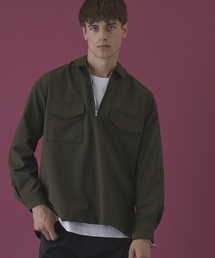 STUDIOUS | STUDIOUS HIGH ストレッチウールZIPシャツ(シャツ/ブラウス)