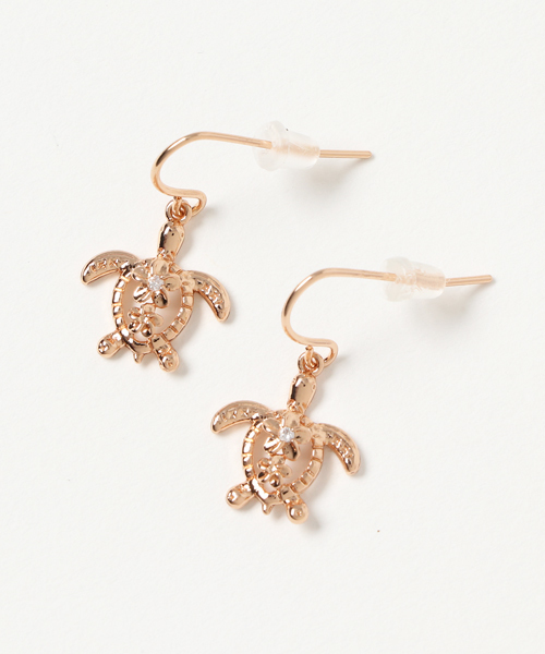 Kahiko(カヒコ)の「【Kahiko】ホヌプルメリアピアス(ピアス(両耳用)・レディース・ゴールド/ピンクゴールド/シルバー・FREE)」の1枚目の写真