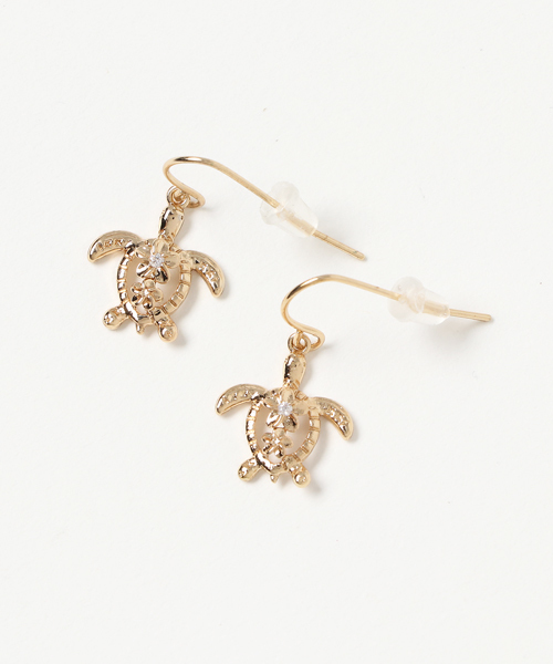 Kahiko(カヒコ)の「【Kahiko】ホヌプルメリアピアス(ピアス(両耳用)・レディース・ゴールド/ピンクゴールド/シルバー・FREE)」の3枚目の写真