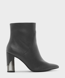 ルサイトヒールカーフブーツ/LUCITE HEEL CALF BOOTS