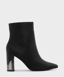 ルサイトヒールカーフブーツ/LUCITE HEEL CALF BOOTS