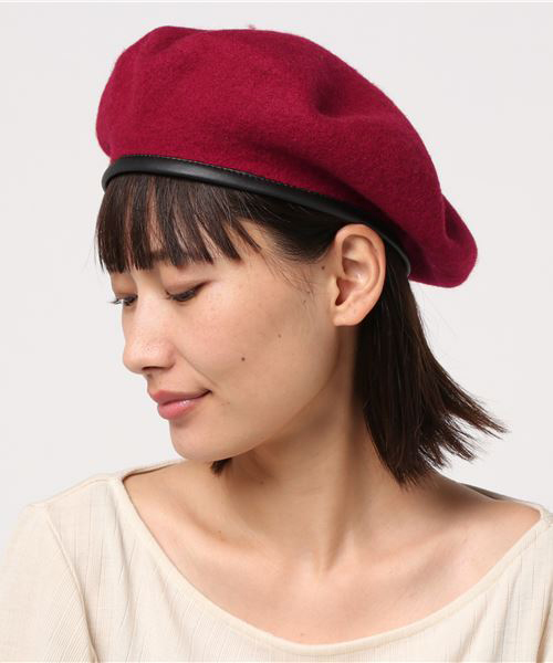 WEGO(ウィゴー)の「WEGO/パイピングベレー帽(ハンチング/ベレー帽・レディース・ブラック/グレー/キャメル/オフホワイト/ワイン・FREE)」の5枚目の写真