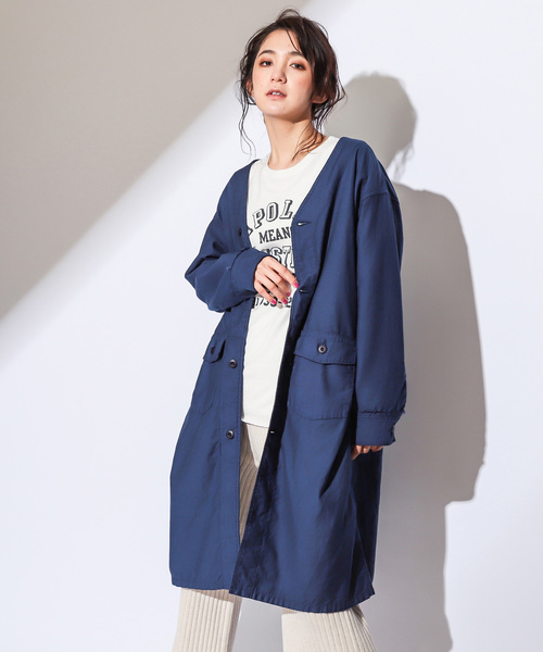 CIAOPANIC（チャオパニック）の「リメイク風バックサテンコート（その他アウター・レディース・ホワイト/ネイビー/カーキ・FREE）」の3枚目の写真