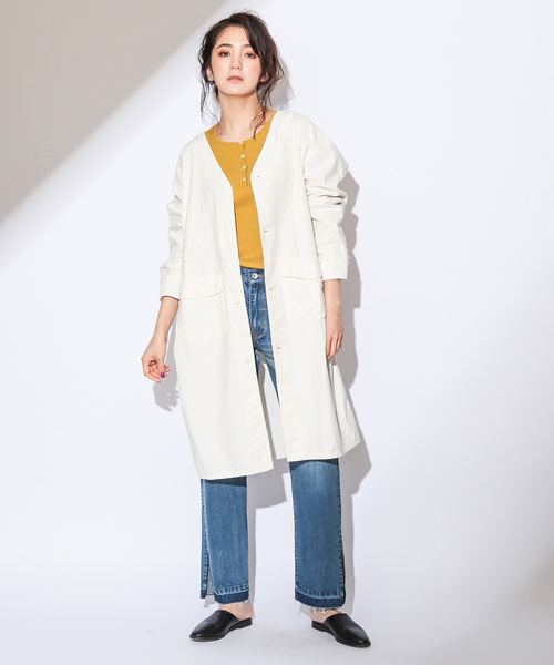 CIAOPANIC（チャオパニック）の「リメイク風バックサテンコート（その他アウター・レディース・ホワイト/ネイビー/カーキ・FREE）」の15枚目の写真