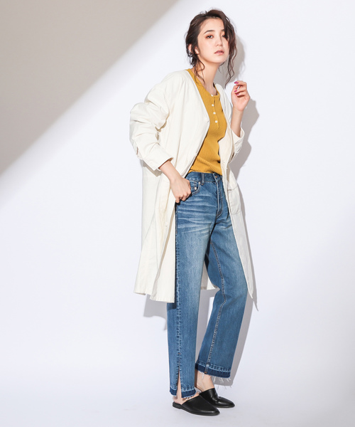 CIAOPANIC（チャオパニック）の「リメイク風バックサテンコート（その他アウター・レディース・ホワイト/ネイビー/カーキ・FREE）」の12枚目の写真