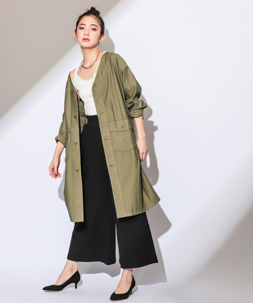 CIAOPANIC（チャオパニック）の「リメイク風バックサテンコート（その他アウター・レディース・ホワイト/ネイビー/カーキ・FREE）」の8枚目の写真