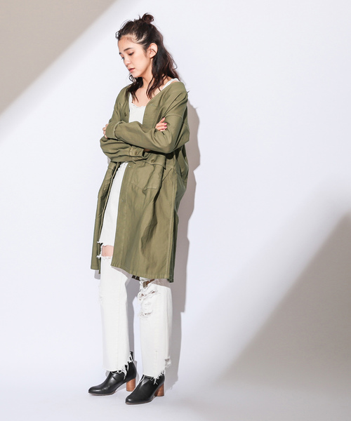 CIAOPANIC（チャオパニック）の「リメイク風バックサテンコート（その他アウター・レディース・ホワイト/ネイビー/カーキ・FREE）」の21枚目の写真