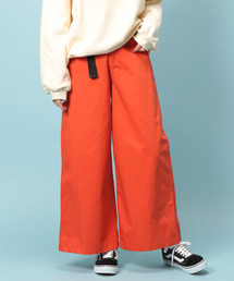 バイオ加工ベルト付きワイドパンツ