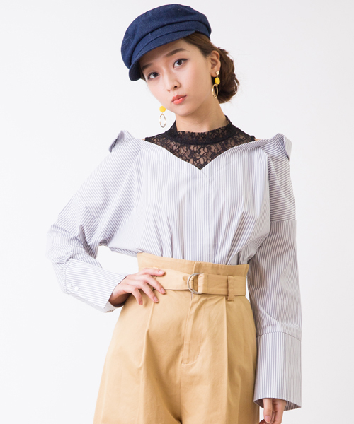 Cecil Mcbee セシルマクビー の ストライプレイヤードシャツ シャツ ブラウス Wear