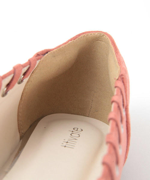 titivate（ティティベイト）の「ﾊﾄﾒﾚｰｽｱｯﾌﾟﾊﾟﾝﾌﾟｽ（パンプス・レディース・ブラック/ピンク/イエロー/ブルー/グリーン/アイボリー/キャメル・LL/S/M/L）」の13枚目の写真