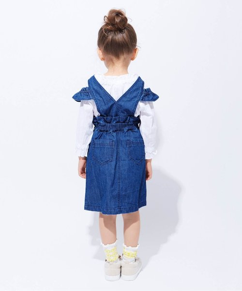 apres les cours(アプレレクール)の「2WAYジャンパースカート(ワンピース・キッズ・サックスブルー/ネイビー・80/90/100/110/120/130/140)」の11枚目の写真