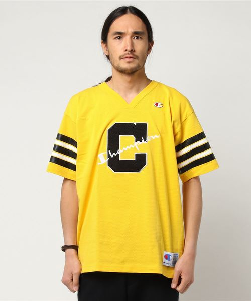 Champion(チャンピオン)の「【Champion/チャンピオン】メンズ アクションスタイル フットボールTシャツ(Tシャツ/カットソー・メンズ・イエロー/ブラック/ホワイト/ネイビー・MEDIUM/LARGE/X-LARGE/SMALL)」の4枚目の写真
