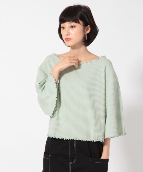 LOWRYS FARM（ローリーズファーム）の「メローＢＮ／７Ｓ  784210 （Tシャツ/カットソー・レディース・ホワイト/グリーン/ブラック/パープル・MEDIUM/LARGE）」の4枚目の写真