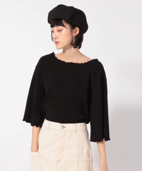 LOWRYS FARM（ローリーズファーム）の「メローＢＮ／７Ｓ  784210 （Tシャツ/カットソー・レディース・ホワイト/グリーン/ブラック/パープル・MEDIUM/LARGE）」の3枚目の写真