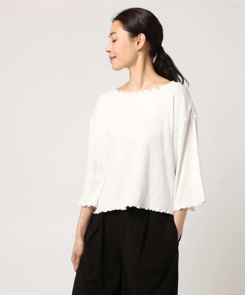 LOWRYS FARM（ローリーズファーム）の「メローＢＮ／７Ｓ  784210 （Tシャツ/カットソー・レディース・ホワイト/グリーン/ブラック/パープル・MEDIUM/LARGE）」の10枚目の写真