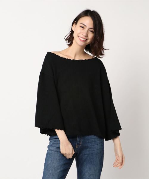 LOWRYS FARM（ローリーズファーム）の「メローＢＮ／７Ｓ  784210 （Tシャツ/カットソー・レディース・ホワイト/グリーン/ブラック/パープル・MEDIUM/LARGE）」の9枚目の写真