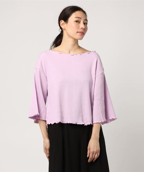 LOWRYS FARM（ローリーズファーム）の「メローＢＮ／７Ｓ  784210 （Tシャツ/カットソー・レディース・ホワイト/グリーン/ブラック/パープル・MEDIUM/LARGE）」の7枚目の写真