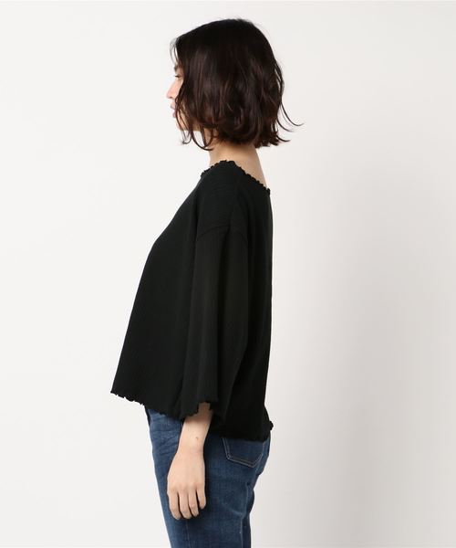 LOWRYS FARM（ローリーズファーム）の「メローＢＮ／７Ｓ  784210 （Tシャツ/カットソー・レディース・ホワイト/グリーン/ブラック/パープル・MEDIUM/LARGE）」の6枚目の写真