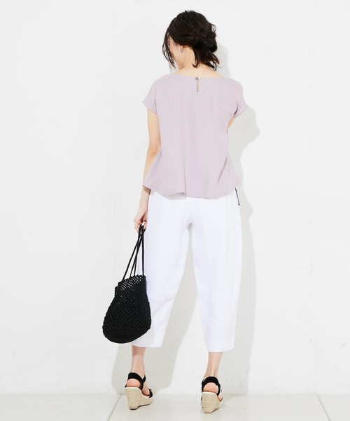 RIVE DROITE（リヴドロワ）の「リネンライクVネックブラウス（シャツ/ブラウス・レディース・ベージュ/カーキ/バイオレット/オレンジ・FREE）」の13枚目の写真