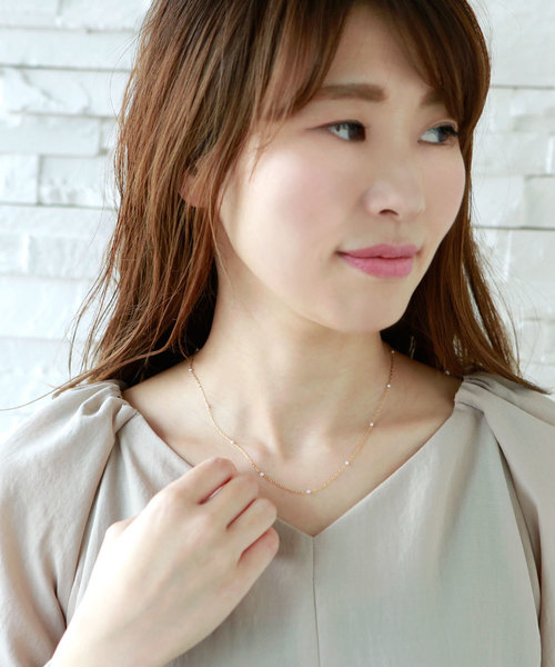 colleca la（コレカラ）の「パールとチェーンの華奢ネックレス（ネックレス・レディース・シルバー/ゴールド・ﾌﾘ-）」の3枚目の写真