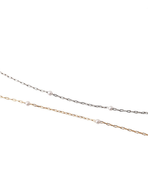 colleca la（コレカラ）の「パールとチェーンの華奢ネックレス（ネックレス・レディース・シルバー/ゴールド・ﾌﾘ-）」の9枚目の写真