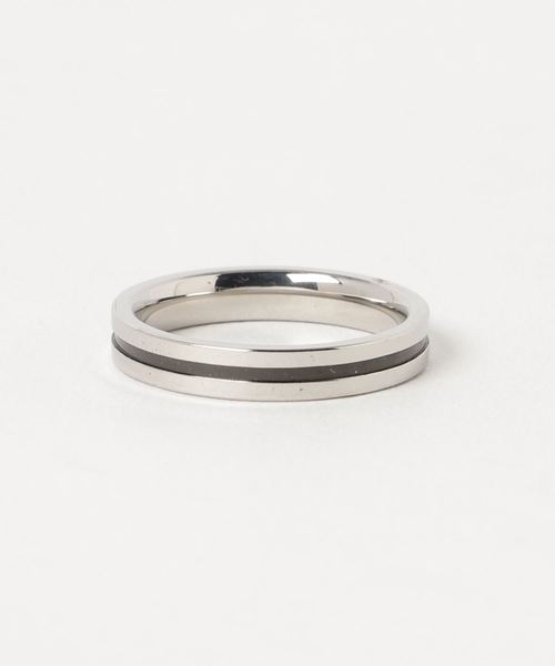 ANCHOR（アンカー）の「サージカル リング 4mm ステンレス ラインストーン ブラックライン（リング・メンズ・シルバー・11号/13号/15号/17号/19号/21号）」の4枚目の写真