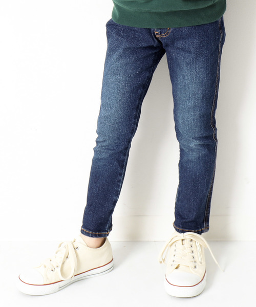 devirock（デビロック）の「楽デニム ストレッチスキニーデニムパンツ（デニムパンツ・キッズ・ネイビー/サックスブルー/ワンウォッシュ・100cm/110cm/120cm/130cm/140cm/150cm/160cm）」の2枚目の写真