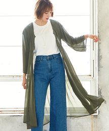 KOBE LETTUCE | ミディアム丈ロング楊柳ガウン＊レディース/カーディガン/サマーアウター[C3376]神戸レタス(カーディガン/ボレロ)