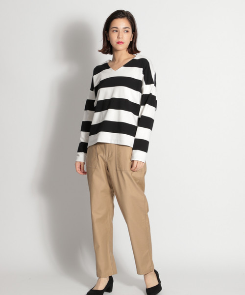 niko and...（ニコアンド）の「バックサテンベイカーパンツ（その他パンツ・レディース・ブラック/ベージュ/カーキ・LARGE/MEDIUM）」の6枚目の写真